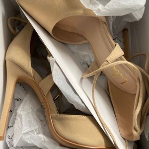 Nude lace up heels - worn once